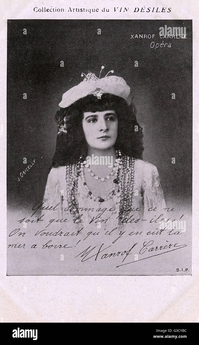 French Opera star - Marguerite Carrere-Xanrof Stock Photo