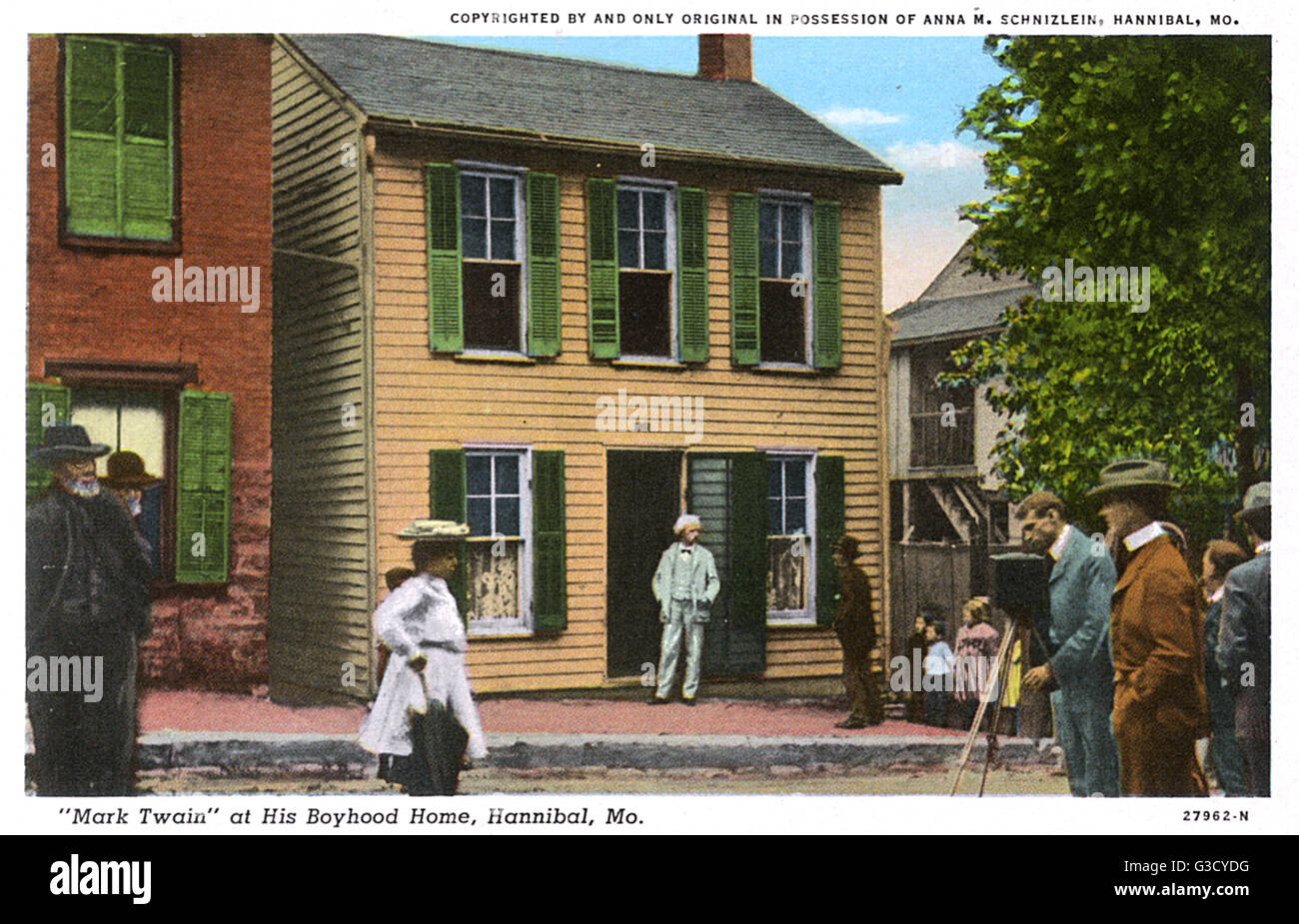 Mark Twain at his boyhood home, Hannibal, Missouri, USA Stock Photo