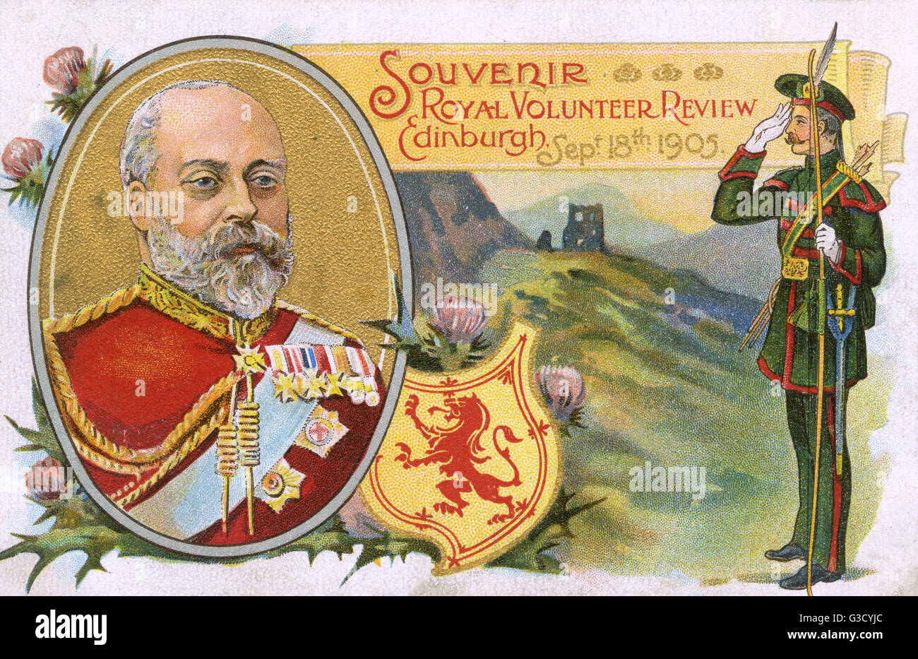 Royal Volunteer Review, Edinburgh - King Edward VII Stock Photo