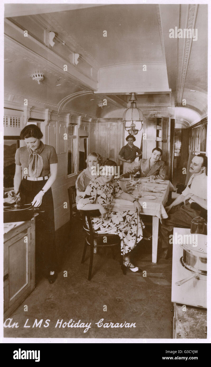 LMS Holiday Caravan - London Midland & Scottish Railway Stock Photo