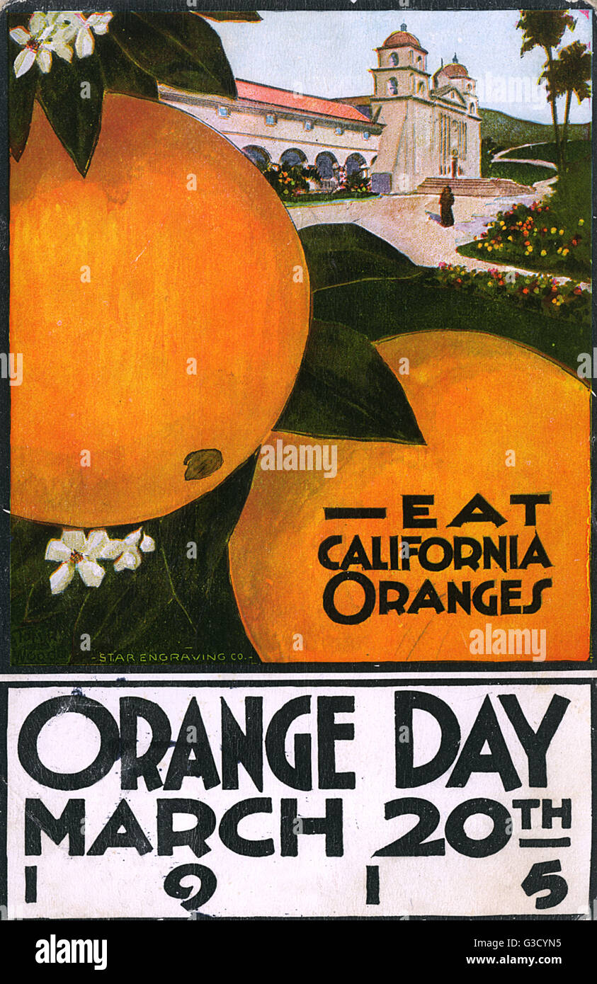 California Oranges - Orange Day - March 20th, 1915 Stock Photo - Alamy