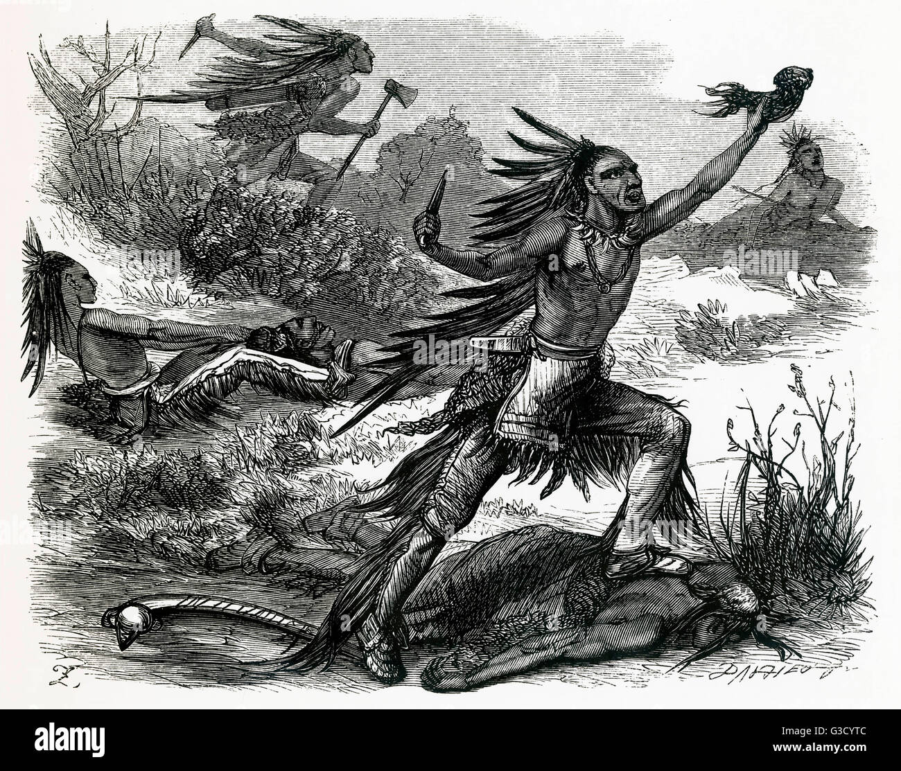 American Indians scalping Stock Photo - Alamy