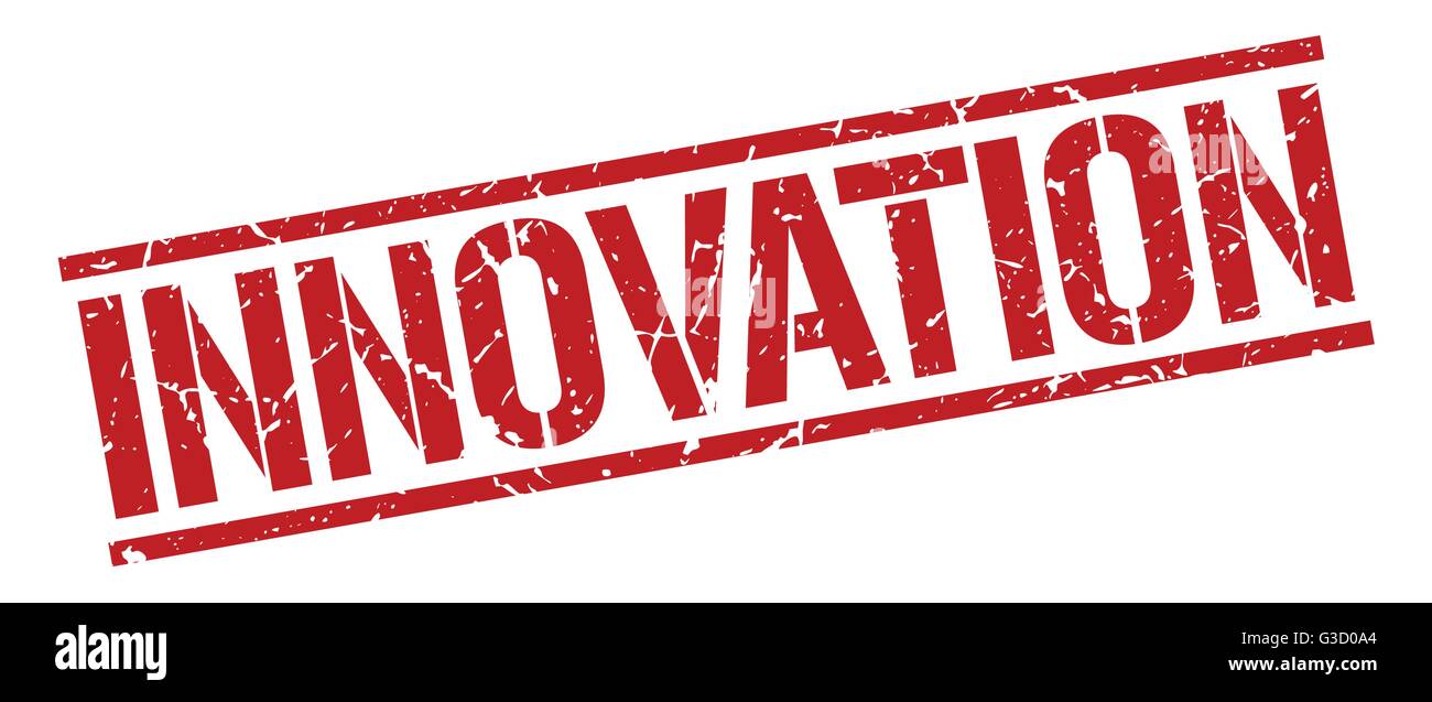 innovation red grunge square vintage rubber stamp Stock Vector Image ...