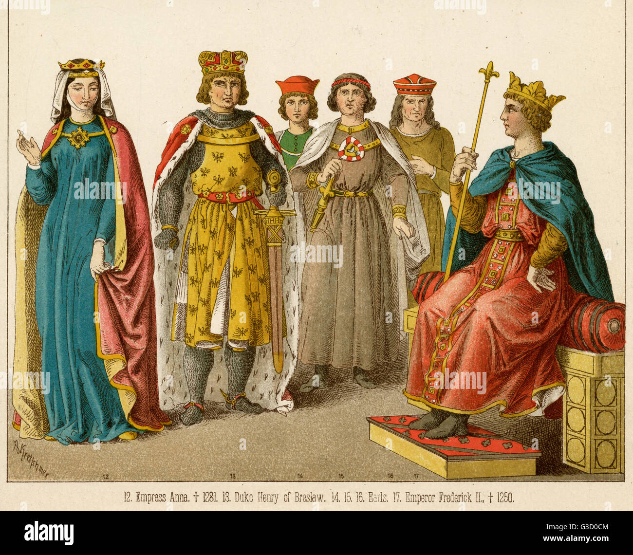 Empress Anna with Duke Henry of Breslaw and Emperor Frederick II (1194 ...