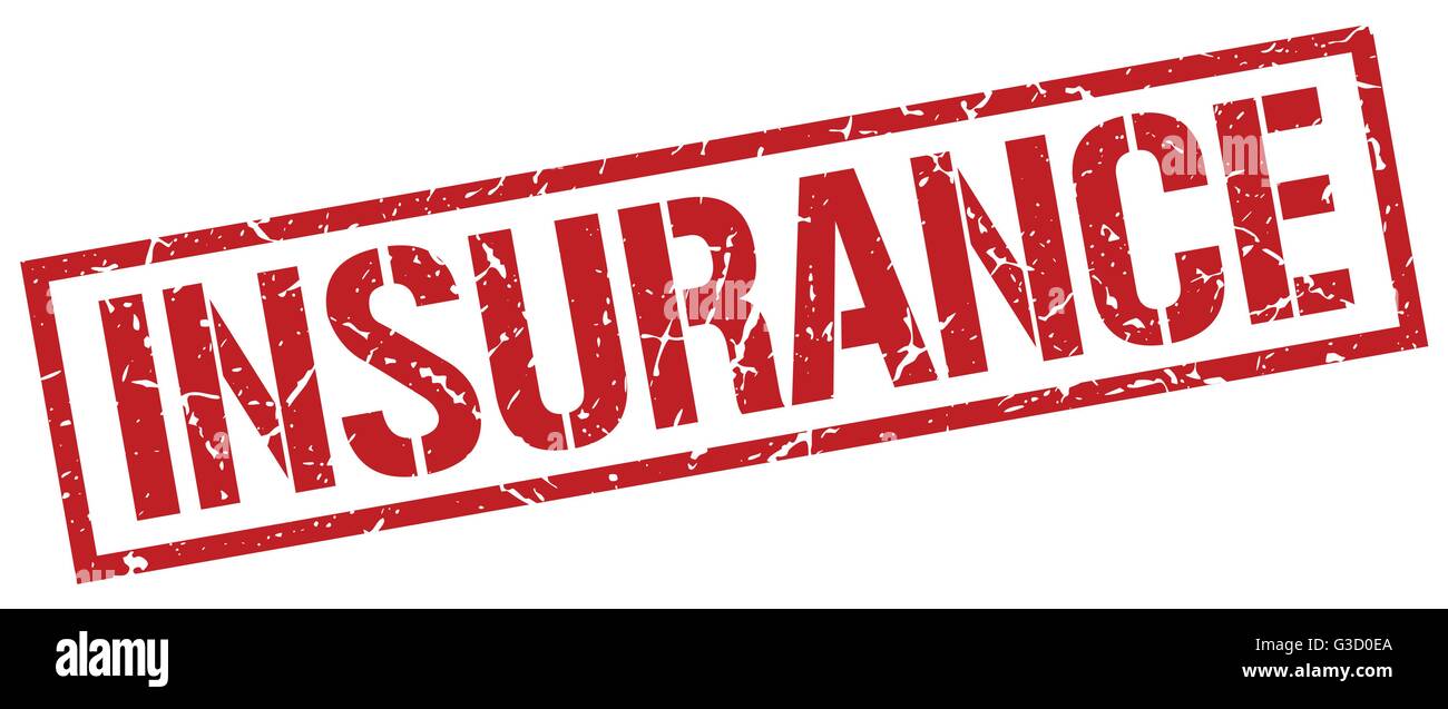 insurance red grunge square vintage rubber stamp Stock Vector Image ...