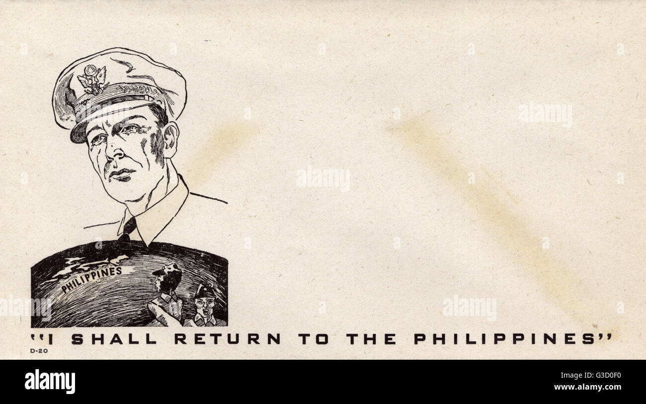 Ww2 American Officer Douglas Macarthur Who Left The Philippines On 11th March 1942 Vowing En Quot I Came Through And I Shall Return Quot He Fulfilled His Promise Re Capturing The Philippines From The