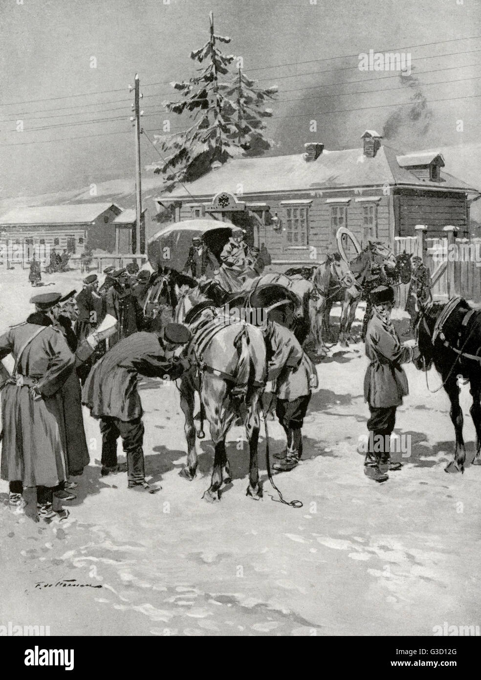 Stage for posthorses in the Urals Stock Photo Alamy