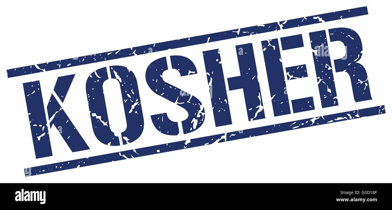 kosher blue grunge square vintage rubber stamp Stock Vector Image & Art ...
