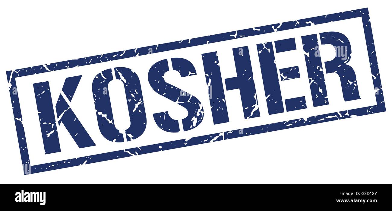 kosher blue grunge square vintage rubber stamp Stock Vector Image & Art ...