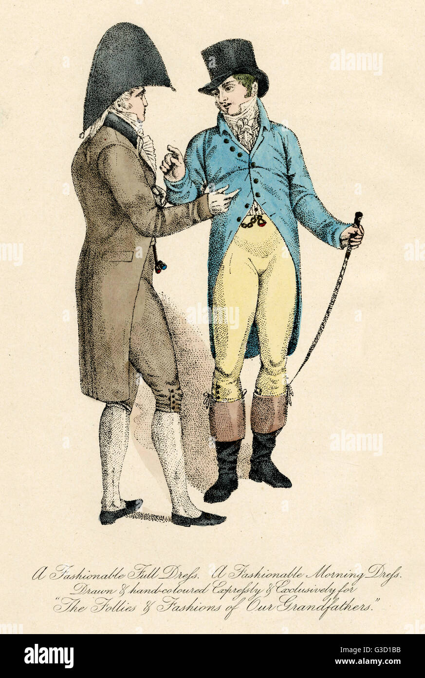 Fashionable morning dress for a gentlemen. Date: 1807 Stock Photo - Alamy