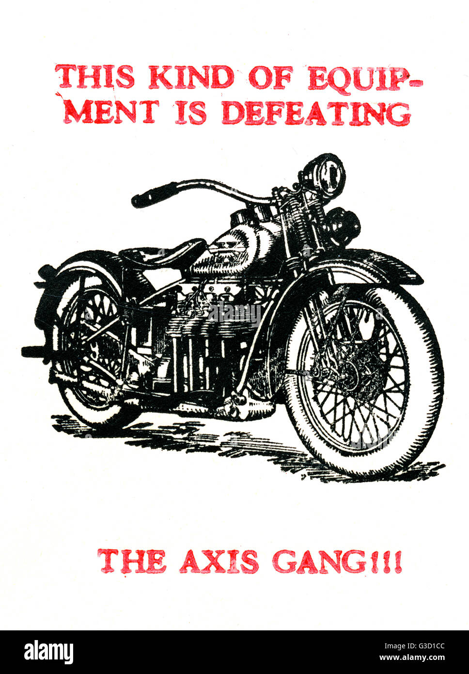 WW2 - Propaganda - Equipment to defeat the Axis Gang! Stock Photo