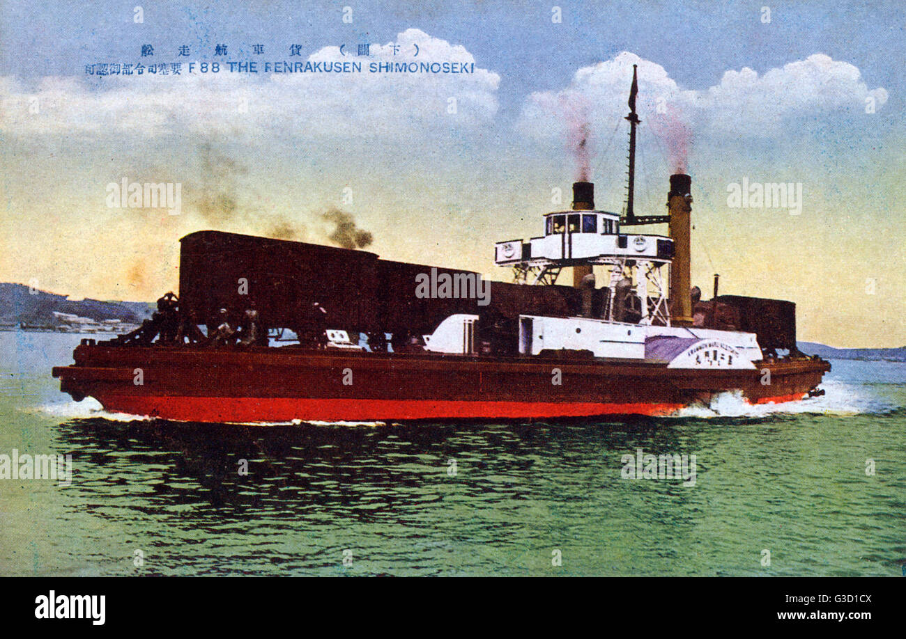 Japanese Train Transporting Paddlesteamer Boat Train. On 11th