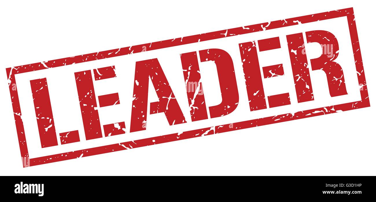 leader red grunge square vintage rubber stamp Stock Vector Image & Art ...