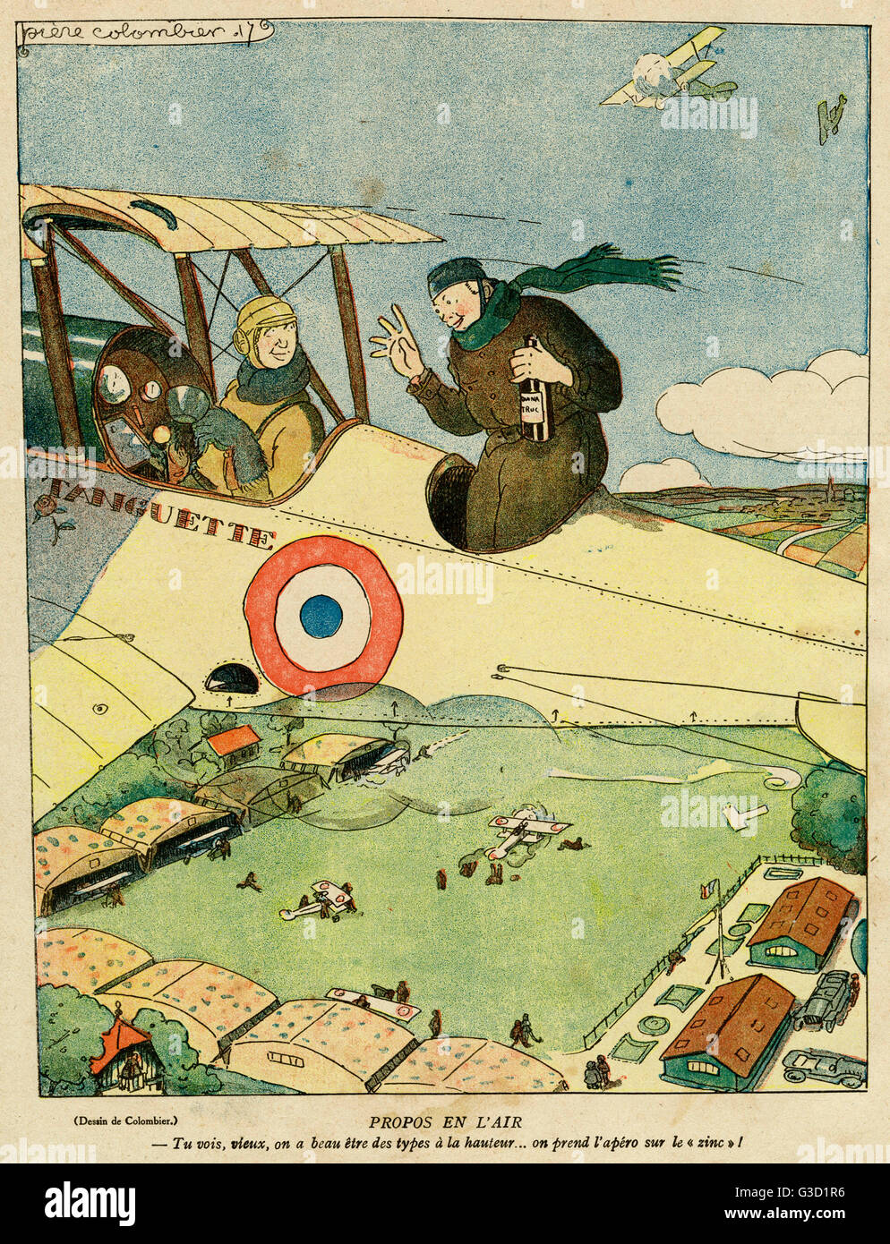 Cartoon, Offer in the air, WW1 Stock Photo