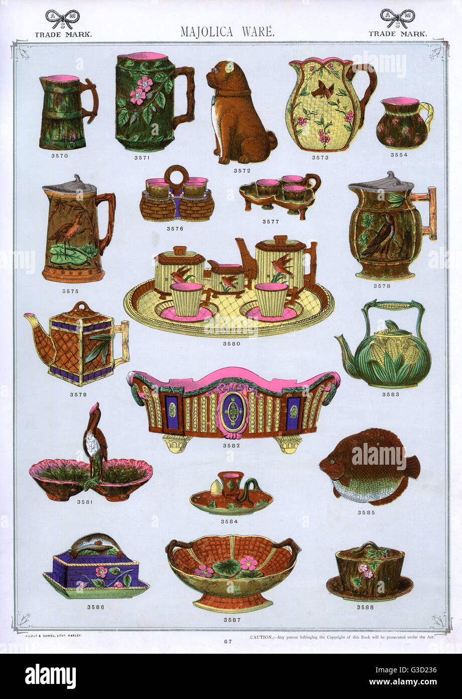 Majolica Ware, Plate 67 Stock Photo