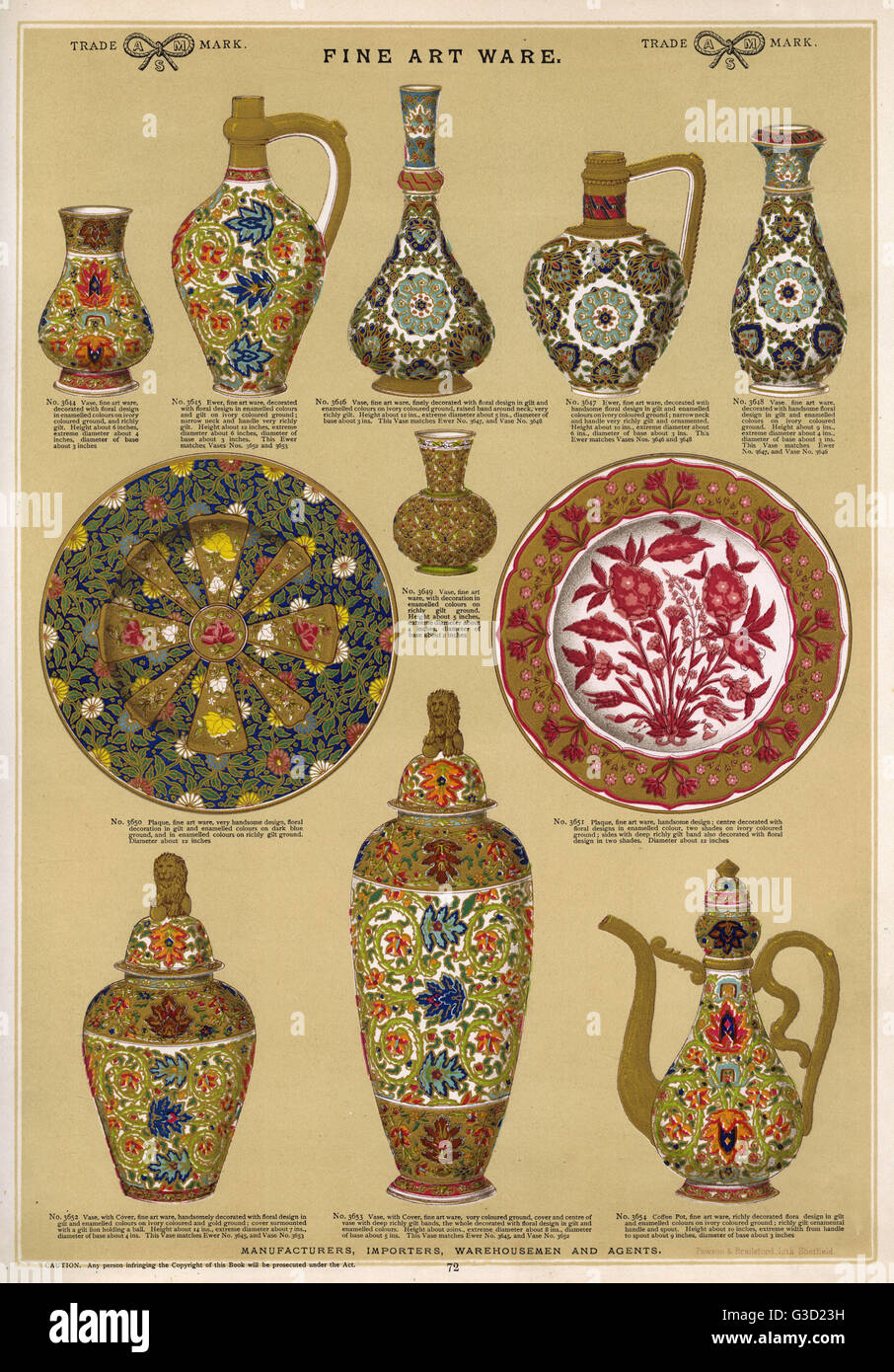 Fine Art Ware, Plate 72 Stock Photo Alamy