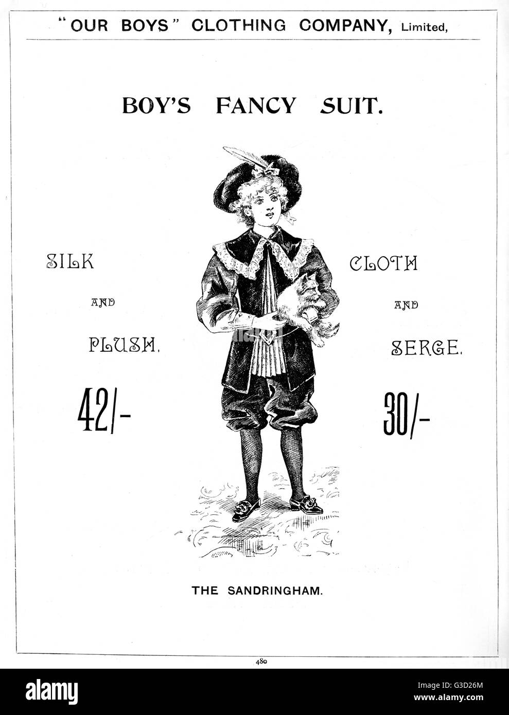 Our Boys Clothing Company, advertisement for clothes Stock Photo Alamy