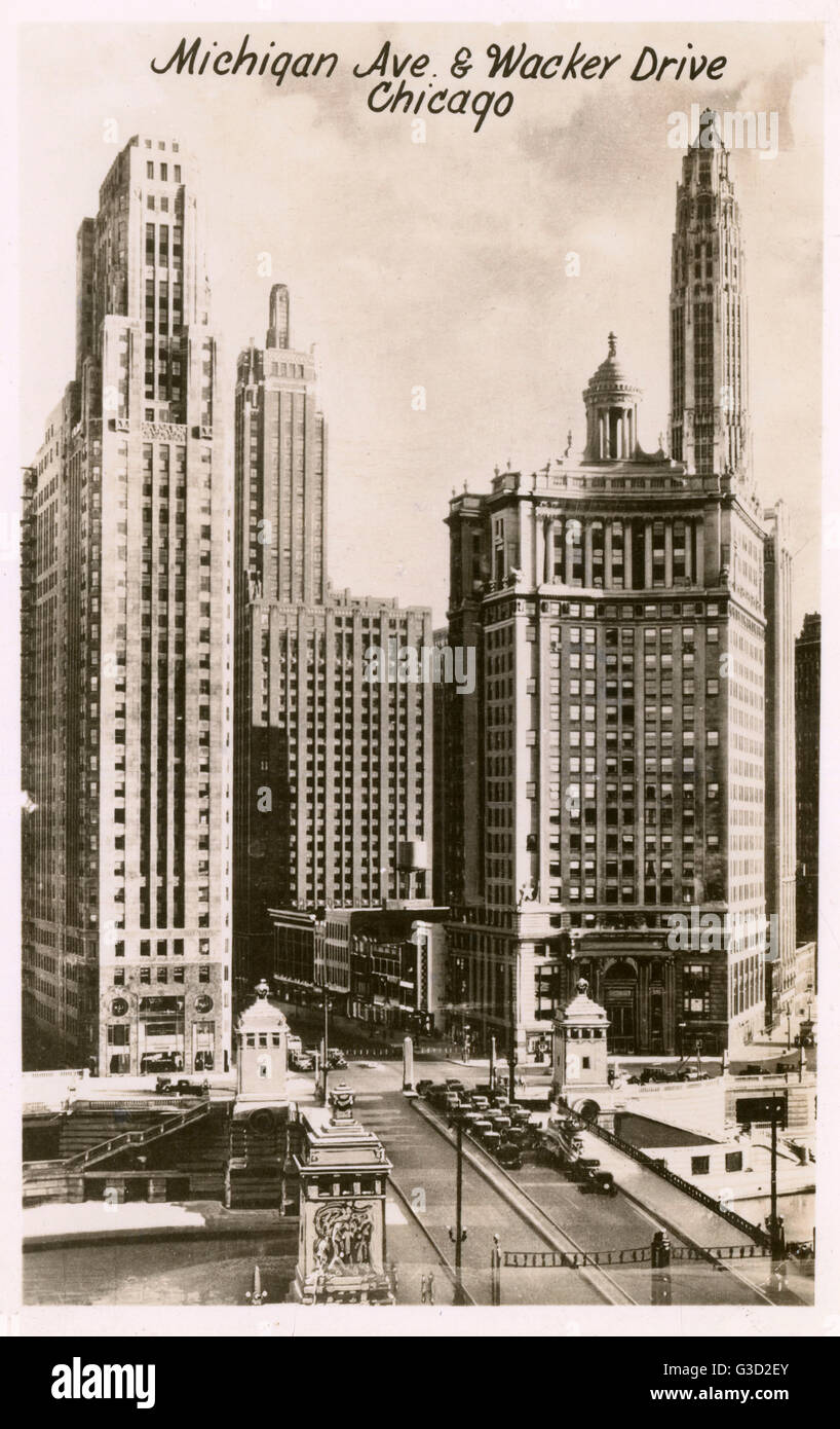 Michigan Avenue and Wacker Drive, Chicago, USA Stock Photo Alamy