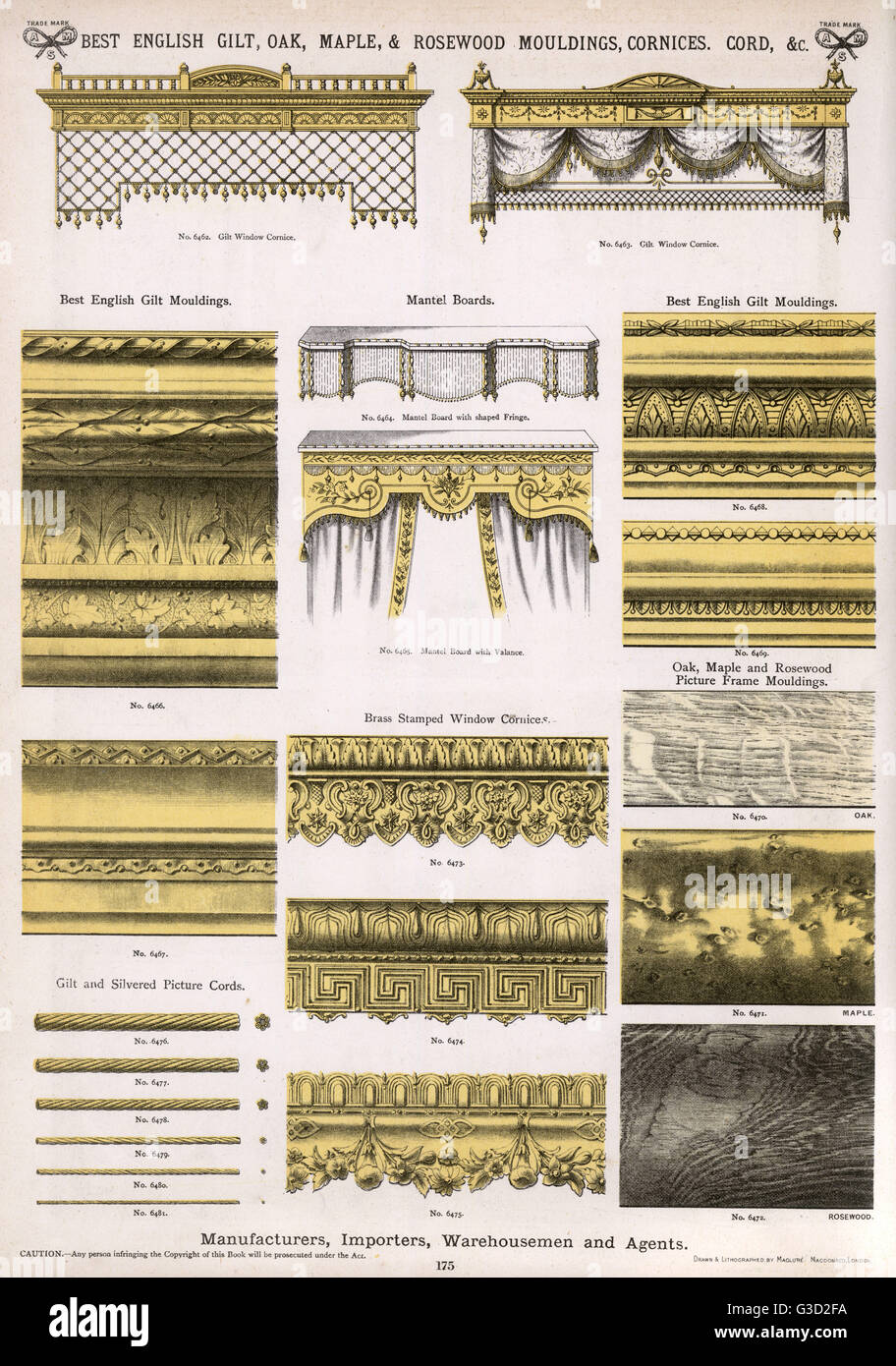 Mouldings and cornices, Plate 175 Stock Photo