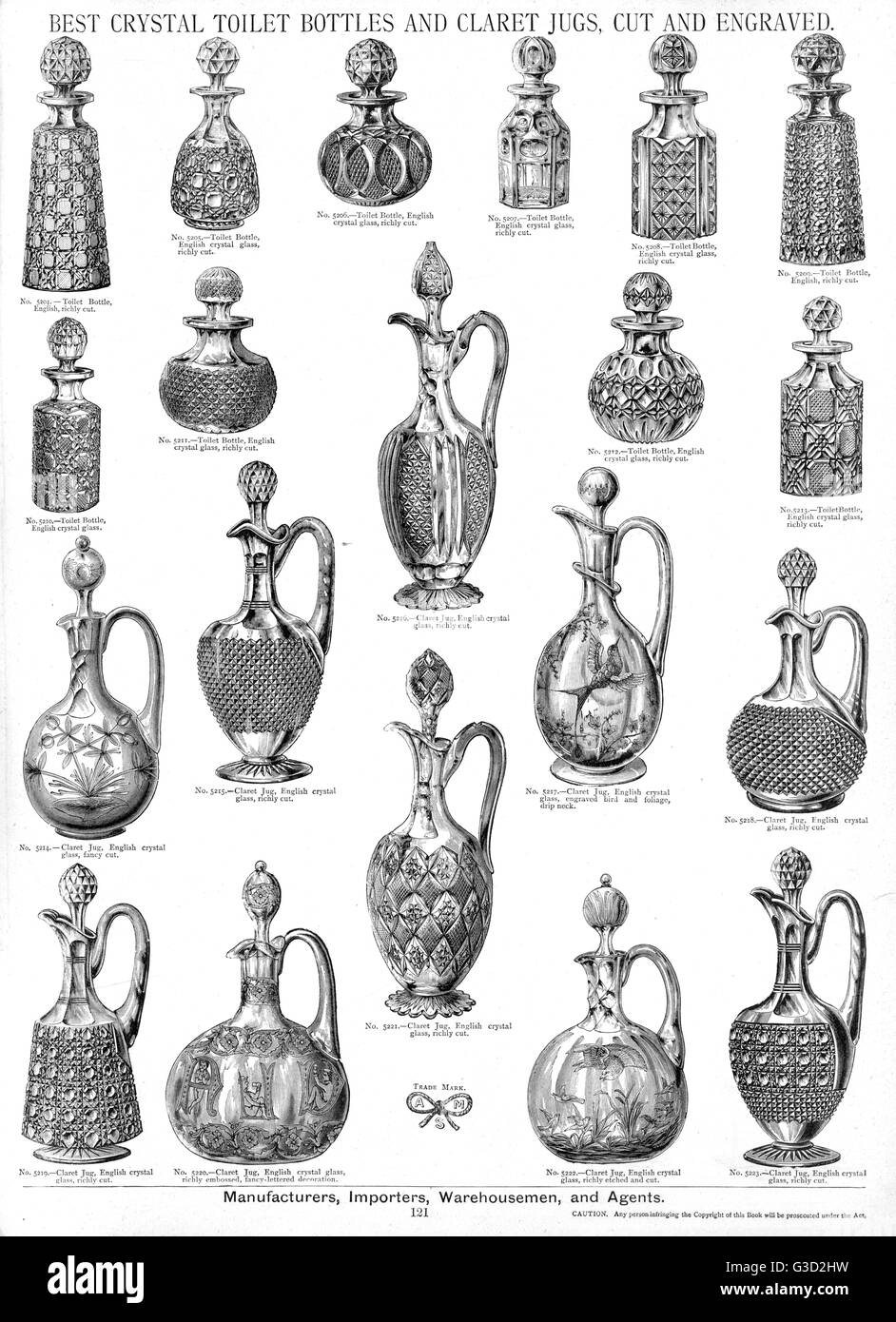 Best Crystal Bottles and Jugs, Plate 121 Stock Photo