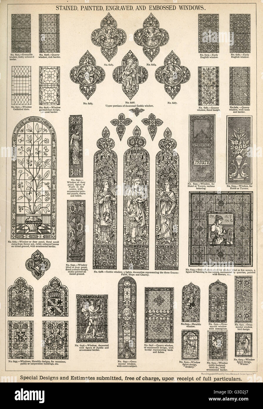 Stained, Painted, Engraved and Embossed Windows, Plate 164 Stock Photo