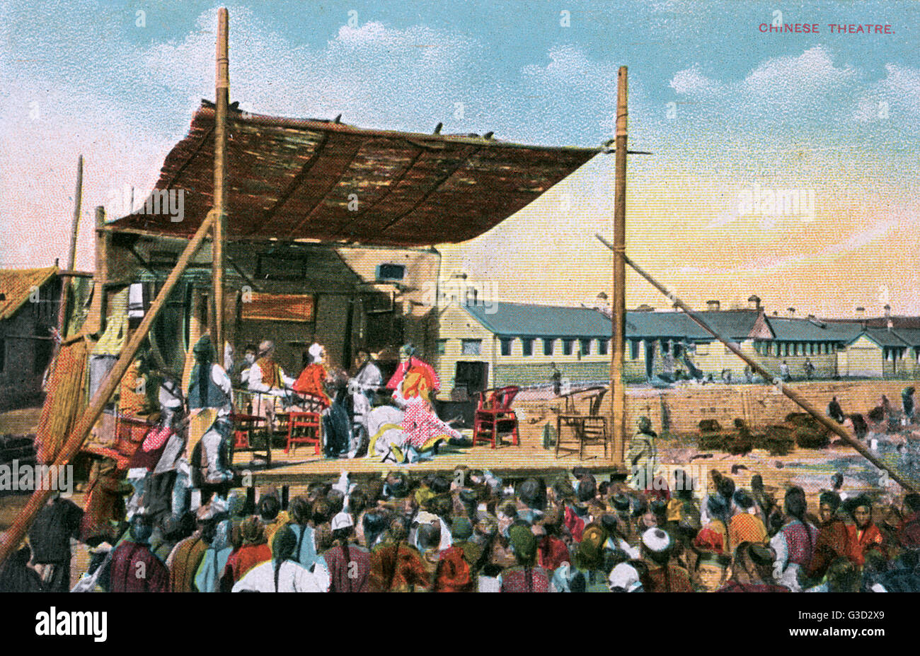 Chinese Outdoor Theatre draws a large crowd Stock Photo