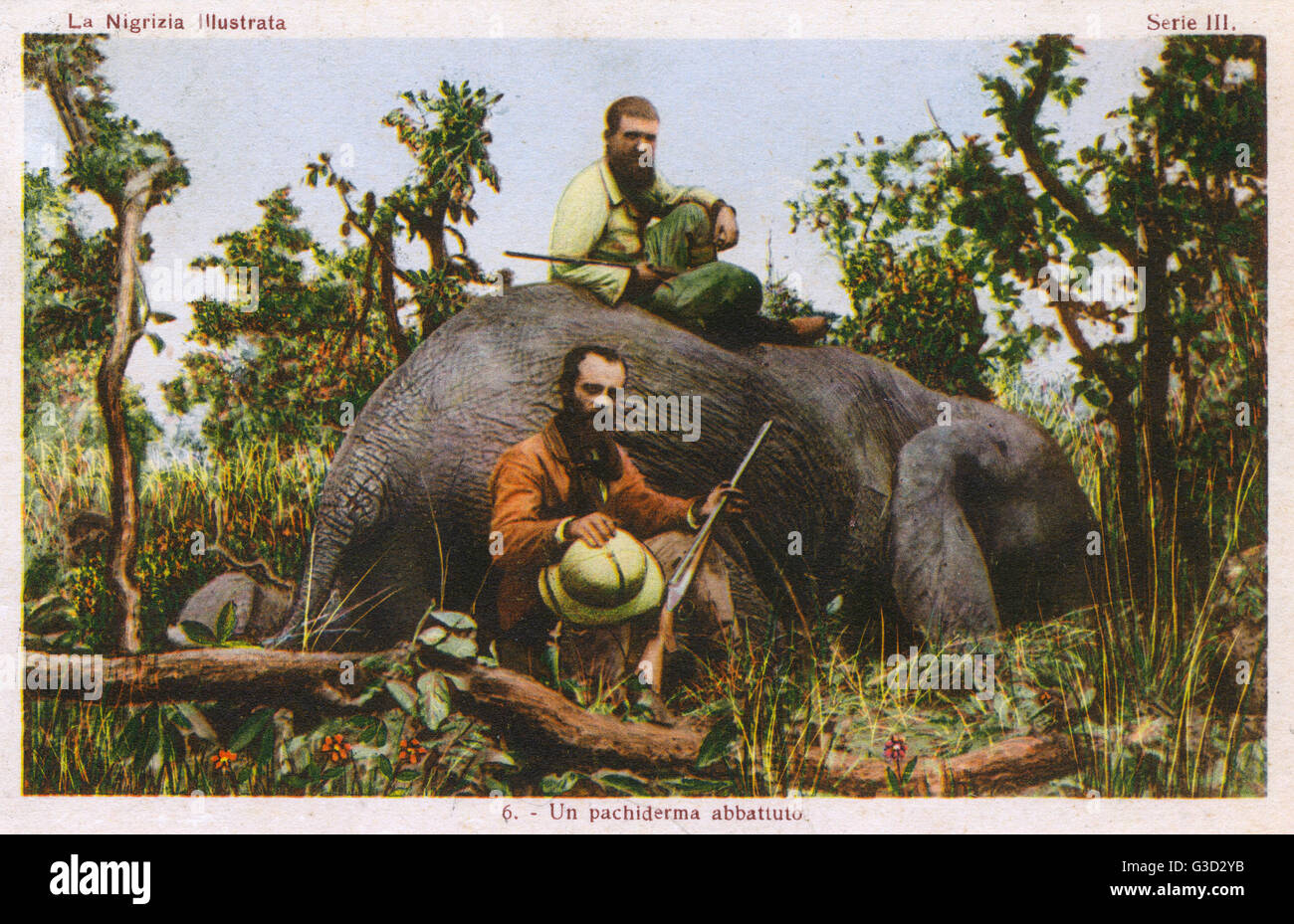 Kenya East Africa Two Italian Elephant Hunters Stock Photo Alamy