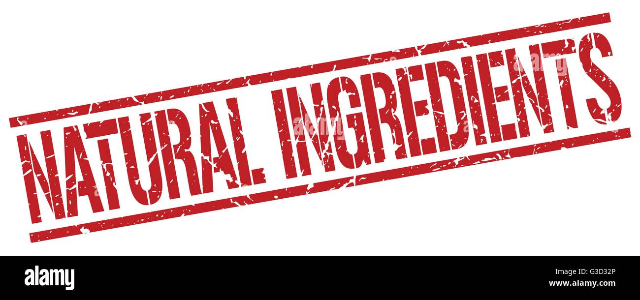 natural ingredients red grunge square vintage rubber stamp Stock Vector ...
