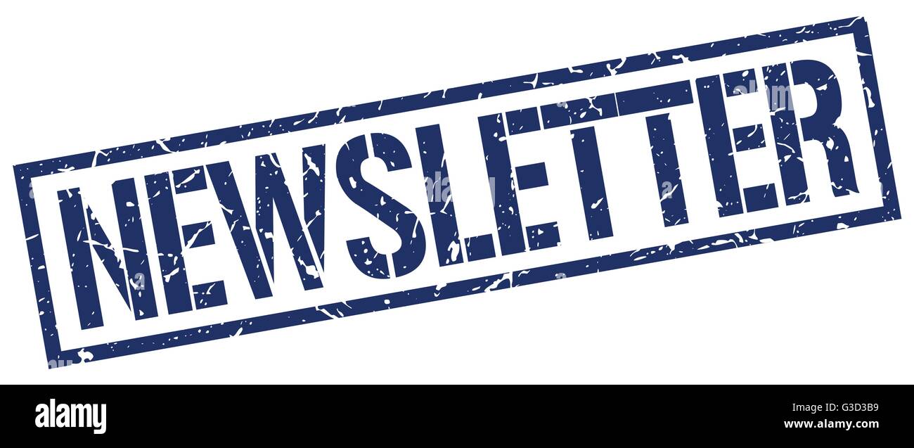 newsletter blue grunge square vintage rubber stamp Stock Vector Image ...