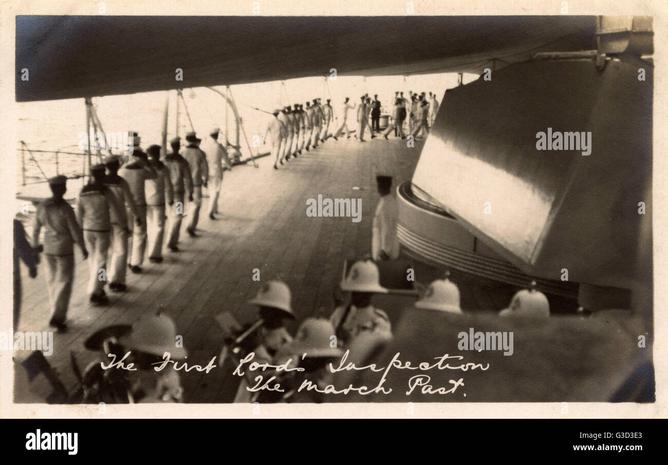 HMS Marlborough Inspection by First Lord of the Admiralty Stock Photo