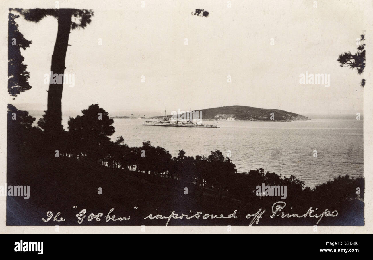 The Goeben - Ottoman Navy Flagship - imprisoned off Buyukada Stock Photo