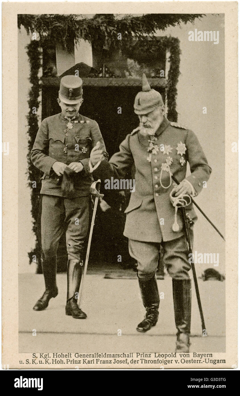 Prince Karl Franz Joseph and Prince Leopold of Bavaria Stock Photo