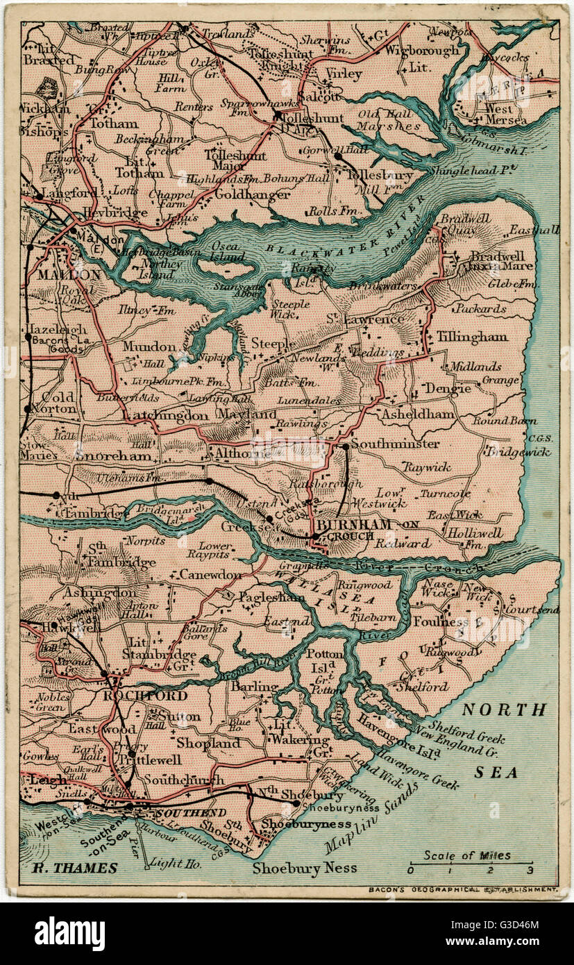 A map showing south east essex date hires stock photography and images Alamy