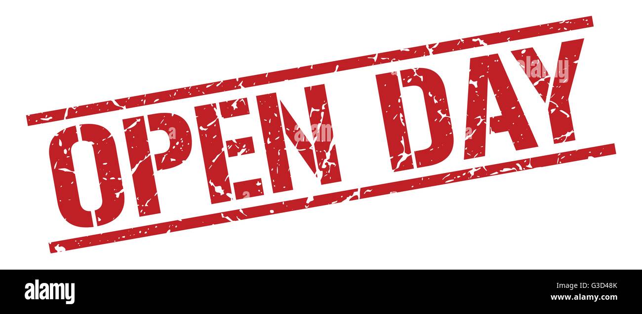 open day red grunge square vintage rubber stamp Stock Vector Image ...