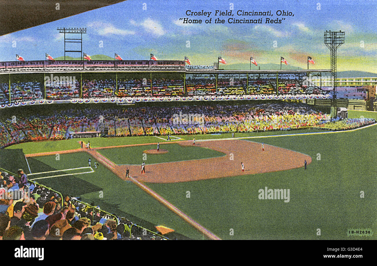 Crosley Field sports ground, home of the Cincinnati Reds, Cincinnati, Ohio, USA.      Date: circa 1940s Stock Photo