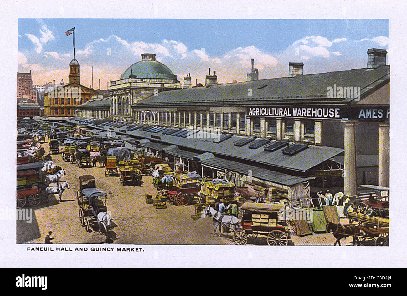Faneuil Hall and Quincy Market, Boston, Massachusetts, USA Stock Photo