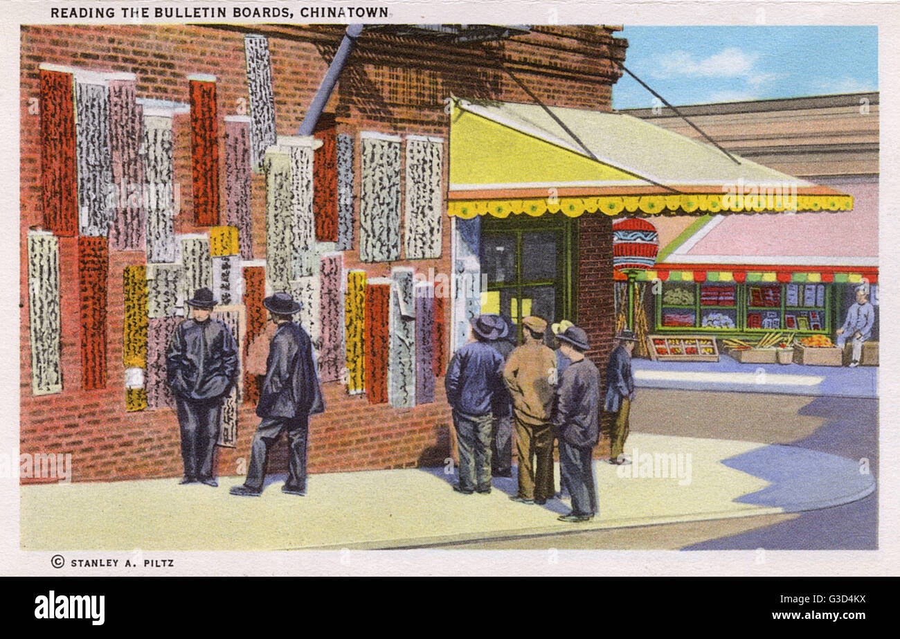 Bulletin boards, Chinatown, San Francisco, California, USA Stock Photo Alamy