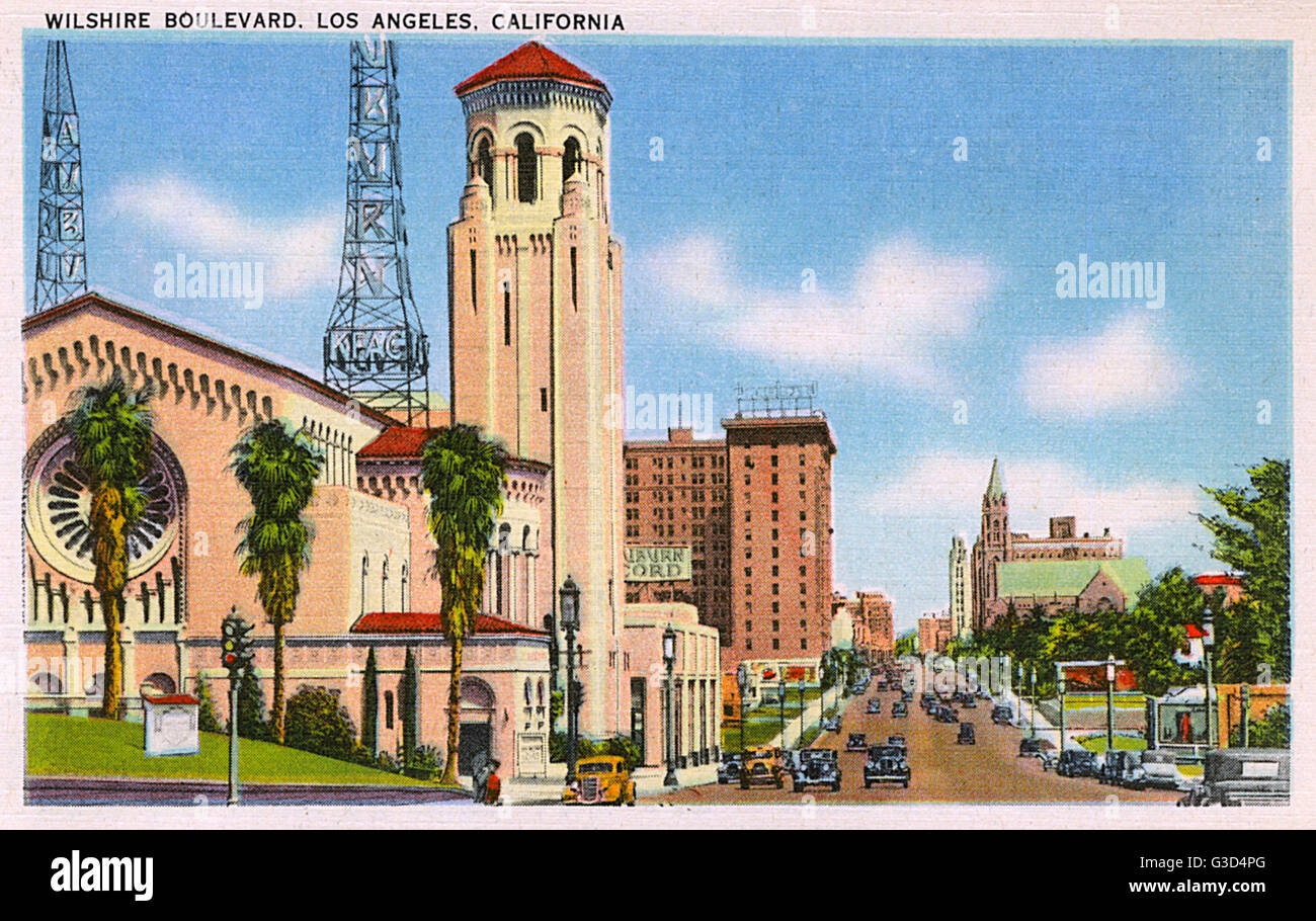 Wilshire Boulevard, Los Angeles, California, USA Stock Photo
