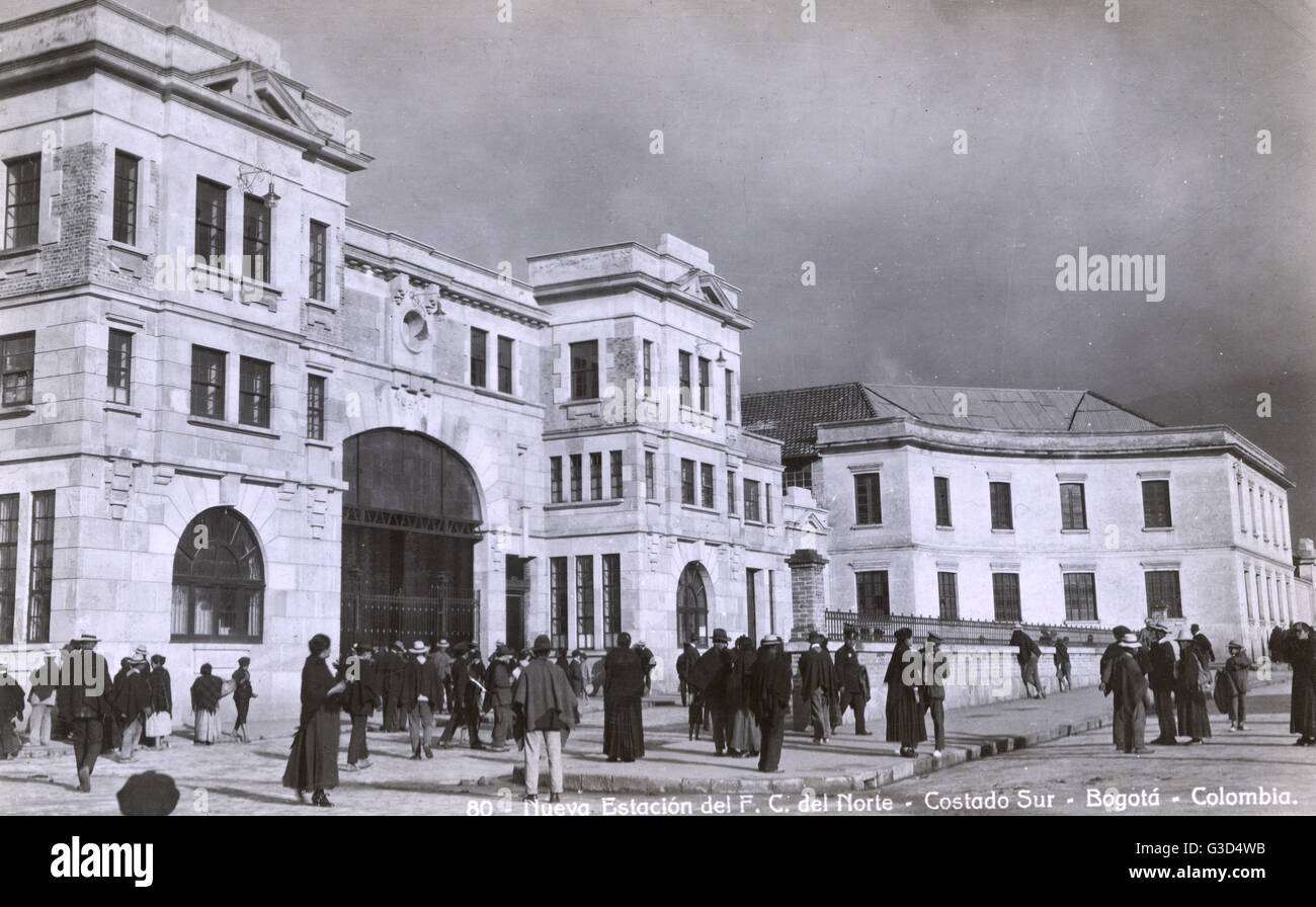 New Northern Railway Station and street scene in Bogota, capital city