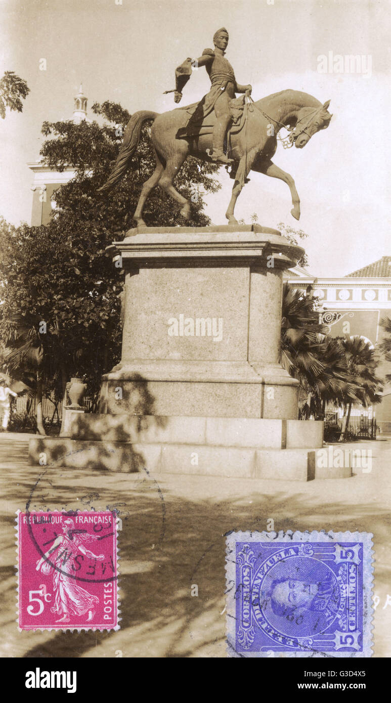 Bolivar statue, Cartagena, Colombia, Central America Stock Photo