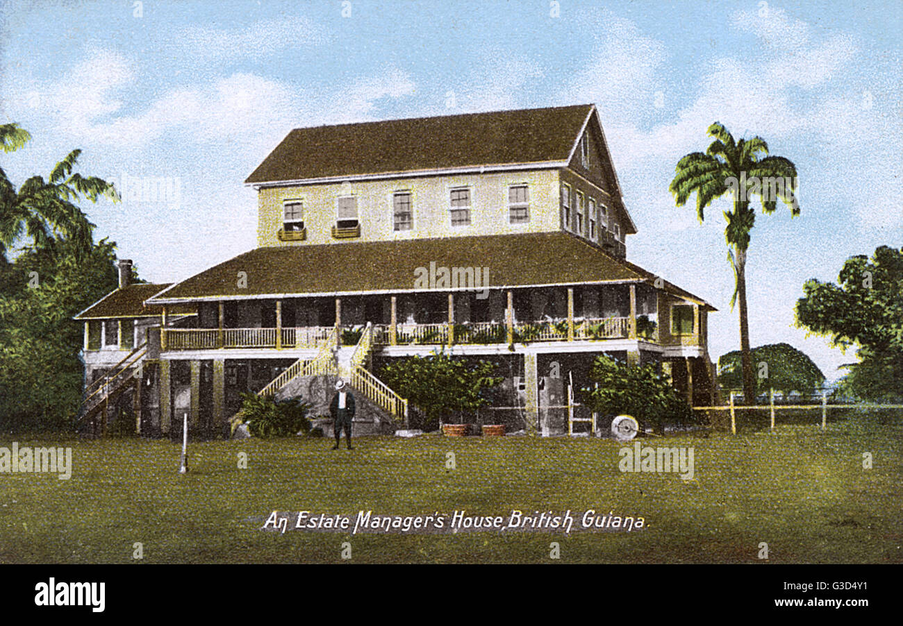 Estate Manager's house (possibly on a sugar plantation), Guyana (then British Guiana), South
