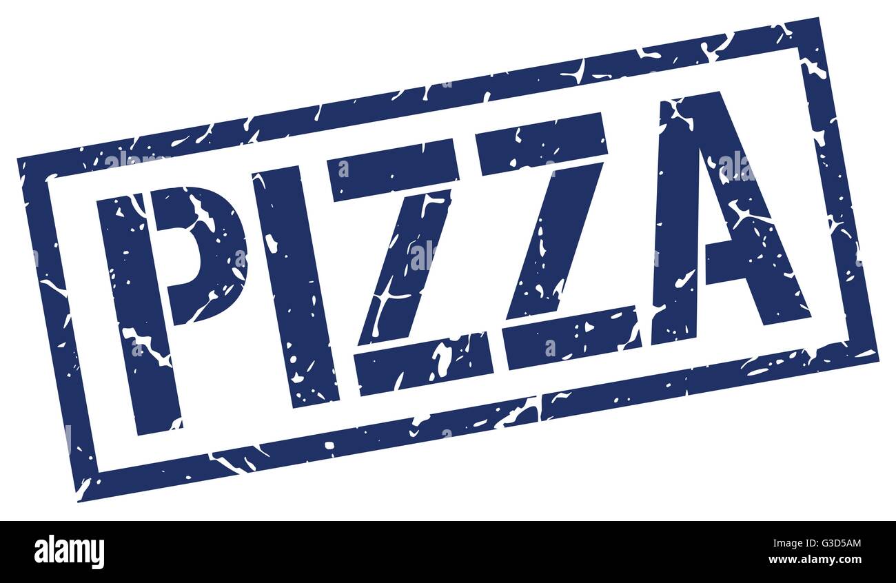 pizza blue grunge square vintage rubber stamp Stock Vector Image & Art ...