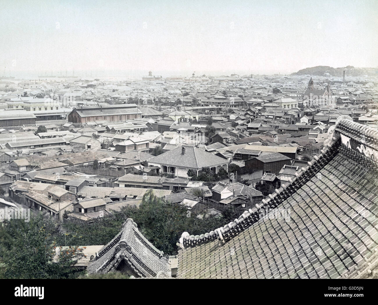 Rooftop view of Yokohama, Japan, circa 1880s Stock Photo - Alamy
