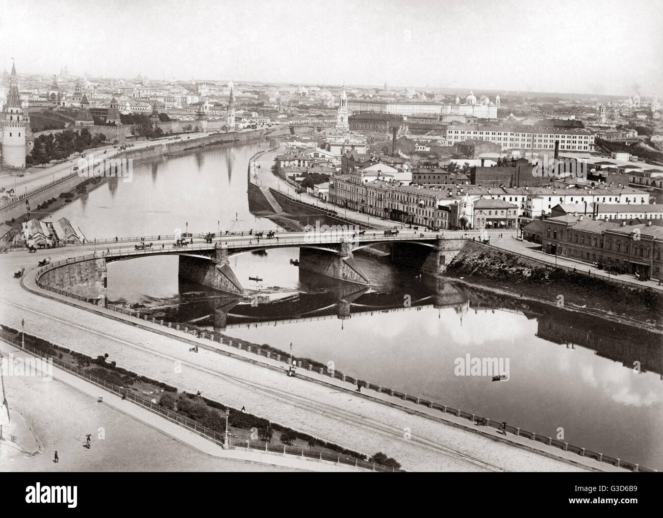 Moskva river, Moscow, Russia circa 1890 Stock Photo
