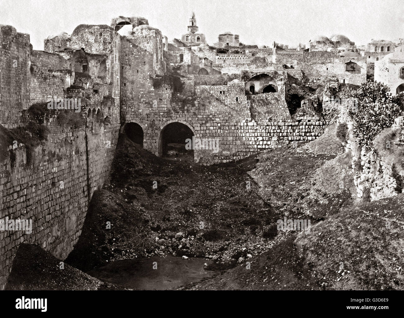 Pool of Bethesda, Jerusalem, Palestine (Israel) circa 1880s Stock Photo ...