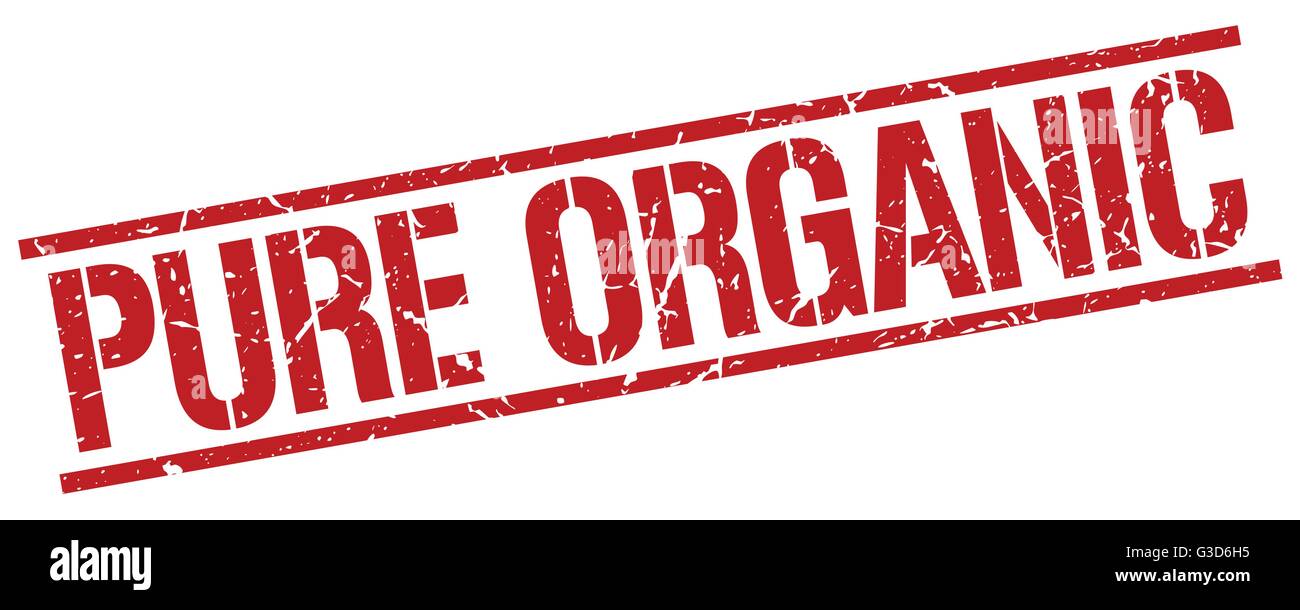 pure organic red grunge square vintage rubber stamp Stock Vector Image ...
