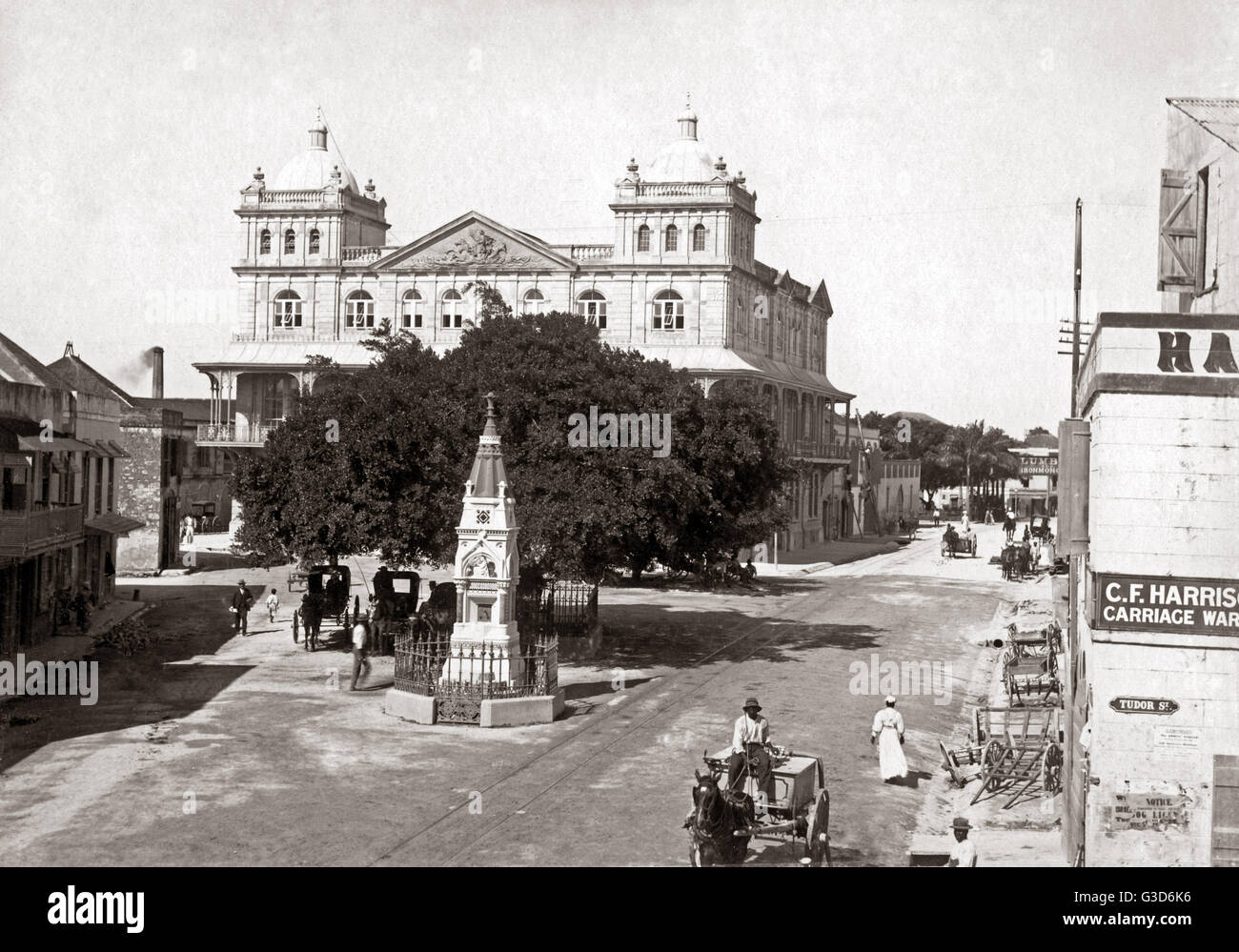 Beckwith Place, Bridgetown Barbados, West Indies, circa 1900.     Date: circa 1900 Stock Photo