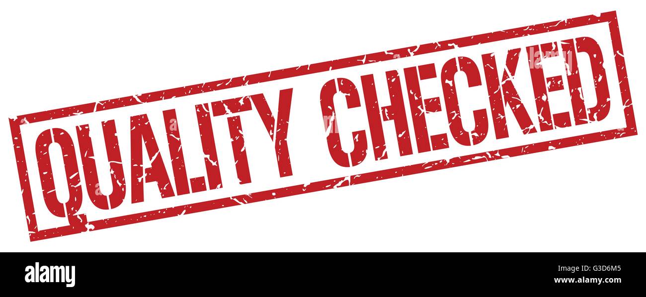 quality checked red grunge square vintage rubber stamp Stock Vector ...