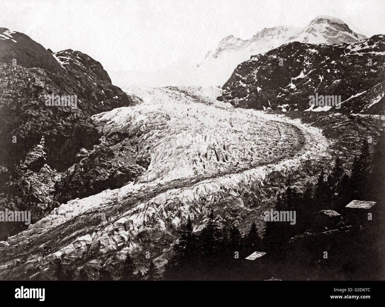 Mer de Glace, glacier, Mont Blanc, France, circa 1880s Stock Photo