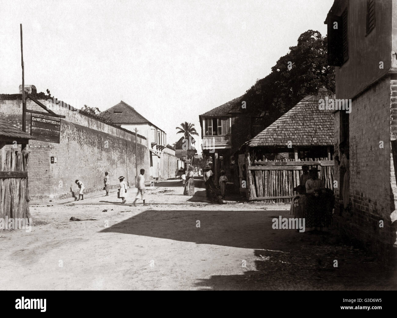 Young St, Spanish Town, Jamaica, West Indies, circa 1900 Stock Photo